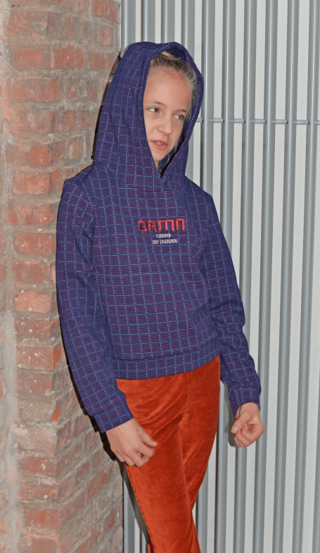 Hoodie paars - rood