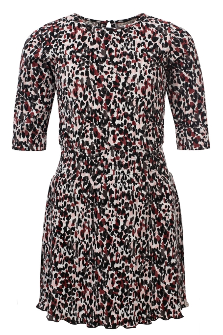 Plissé jurkje animal print